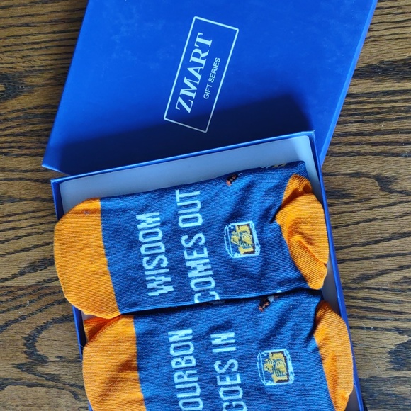 ZMART | 2 pair! Funny Bourbon Socks in Box for Gift Giving OS NWT - Picture 5 of 6